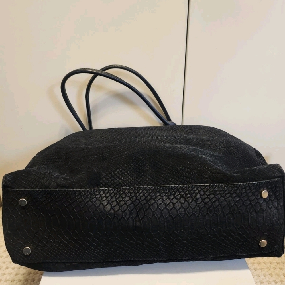 J. McLaughlin Black Python Print Embossed Leather… - image 14